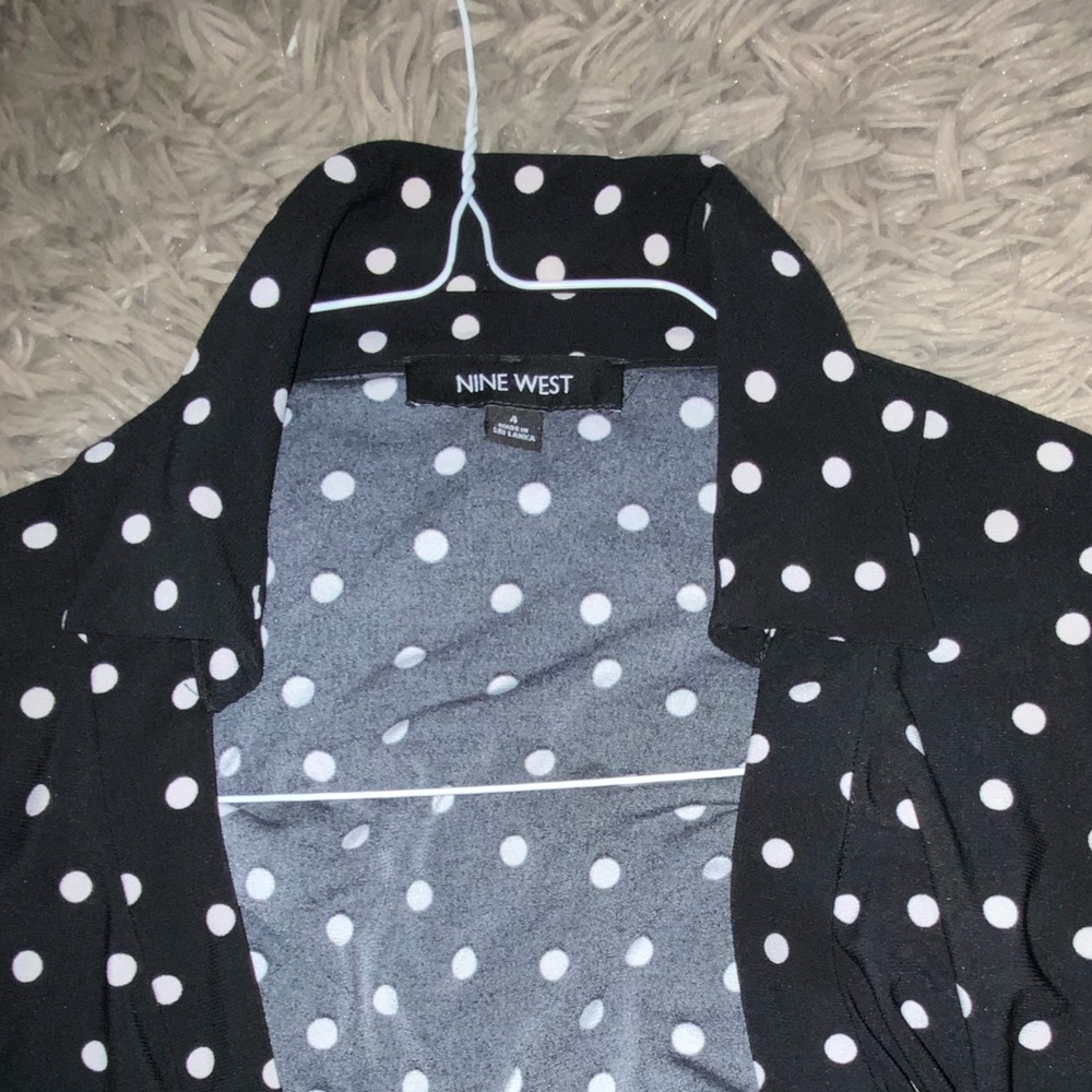 Nine West Black And White Dot Wrap Dress - Picture 3 of 3